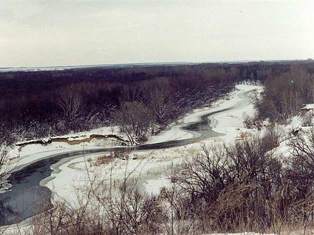 Зимний вид на реку Медведицу с меловой горы